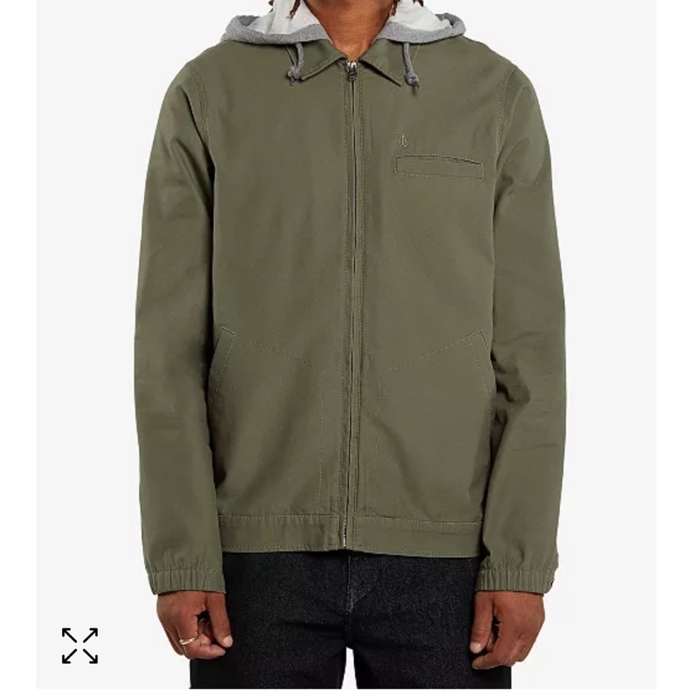 Volcom "Warren" Jacket Green Hooded Jacket Small Excellent Condition